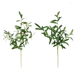 Decorative Flowers Artificial European Olive Tree Branches With Fruit Leaves For Home El Wedding DIY Decoration Plants