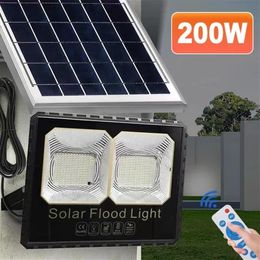 200w Solar Wall Lights Spotlights LED Light 5M Cord Outdoor Garden Remote Control Waterproof Flood Lighting Wall Lamp215e