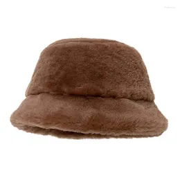 Berets Hwitex Minimalist Women Sheep Wool Fur Luxury Fisherman Caps Female Sheepskin Bucket Hats HW6006