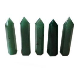 Natural crystal point green jade energy tower Arts Ornament Mineral healing wands reiki raw ability quartz pillar Fqvne