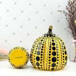 Pumpkin Kusama Yayoi Artist Modern Sculpture Polka Dot Art home interior Decorations office arts wedding christmas 220117226G