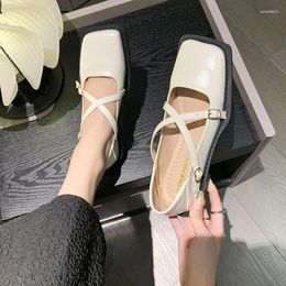 Sandals Spring And Autumn Women's Patent Leather Shoes Square Head Shallow Mouth Fashion Temperament High Heel Mary Jane