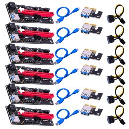 VER009 USB Riser VER 009S Express Cards 1X 4x 8x 16x Extender pcie Riser Adapter Card SATA 15pin to 6 pin Power ZZ