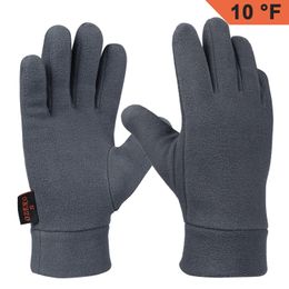 Sports Gloves OZERO Unisex Winter Fleece Glove Full Finger warm Ski Snowboard Mitten Cold Weather Windproof Running Touchscreen Cycling Gloves 231122