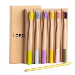 Toothbrush 10PCS Colorful Natural Bamboo Tooth Brush Set Soft Bristle Charcoal Teeth Eco es Dental Oral Care 230421