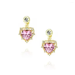 Stud Earrings IVIAPRO Pretty Jewellery Brass 18K Gold Plated Heart Shape CZ For Women