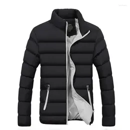 Men's Jackets 2023 Thick Men Warm Winter Casual Outwear Coats Solid Stand Collar Male Windbreak Cotton Padded Down Jacket