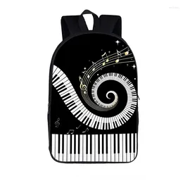 School Bags Guitar Piano Musical Notes Print Backpack Teenager Boys Girls Casual Book Women Men Travel Sutdent Laptop