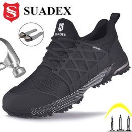 Dress Shoes SUADEX Safety Breathable Steel Toe Boots Antismashing Work Lightweight Men Women Sneaker EUR Size 3748 230421