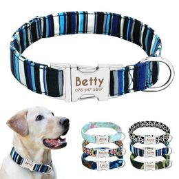Dog Collars & Leashes Collar Nylon Personalized Custom ID Tag Collar Engraved Nameplate Pet Cat Antilost for Small Medium Large240x