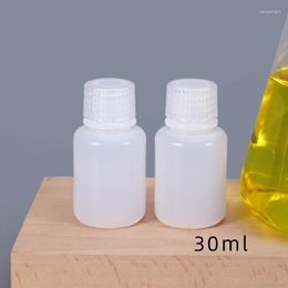 Storage Bottles Empty 30ML Round Plastic Bottle Thicken Small Mouth Food Grade Refillable Containers 10PCS