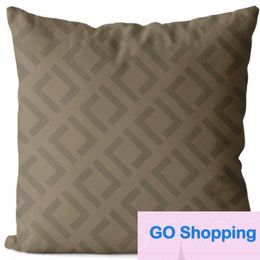 Classic Letter Cashmere Pillow Case Home Sofa Bed Knitted Pillows Portable Travel Car Waist Back Cushion factory outlet