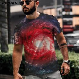 Men's T Shirts Dreamy Sky HD Pattern Universe Nebula Galaxy Astronomer 3D Printed T-shirt Short Sleeve O-neck Top Size XXS-5XL