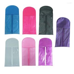 Storage Boxes Hair Extensions Bag Hangers Bags With Hanger Non-Woven Transparent For Wig Use