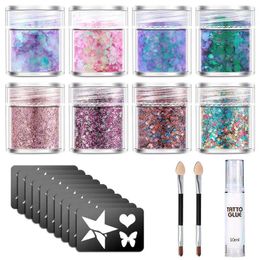 Tattoo Inks Body Nail Art Kit Temporary Kids With 1 Glue 2 Brushes Festival Party And Glitter