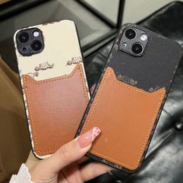 Designer Fashion Luxury Leather plug-in monogram Phone Case iPhone 15 14 14Pro 14Plus 13 12 Mini 11 Pro X XS Max XR Luxury phone case