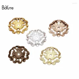 Charms BoYuTe (50 Pieces/Lot) 23MM Filigree Flower Charm Wholesale Brass Material Handmade DIY Accessories