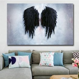 Black Angel Wings Canvas Painting Large Size Wall Picture Art Work Home Decoration Wall Poster Print Cuadros Decoracion321v