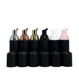 Matte Black Travel Soap Bottle Plastic Foam Bottles Mini Foaming Pump Dispenser for Cleaning Cosmetics Packaging 60ML Fcvhk