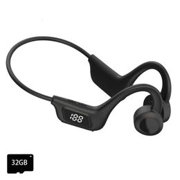 Conduction pc Ear Bone Hook Earphone Stereo Sound Wireless Headset with Built in MP Player Memory Card Supported phone
