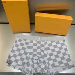 Designer men's underwear, fashionable and sexy plaid printed underwear, comfortable underwear, men's clothing, three pairs in a box Nov22