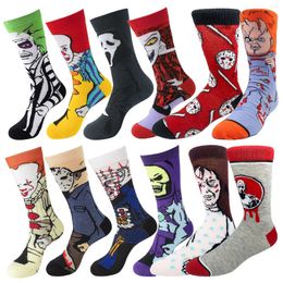 Men's Socks Mens Christmas Halloween Anime Sock Novelty Funny Gamers Cartoon