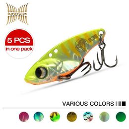 LUREFANS-SHIZHAN-R35 40 45 Rattlisnake VIB 5pcs 35mm 5g 40mm 7 5g 45mm 10g Artificial Pesca Fishing Baits Metal Catfish Lures 2106316T