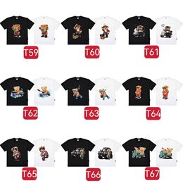 Summer Trend Brand Fashion Donut Short Sleeve New Bear T-shirt Men and Women The Same Casual Loose Cotton Shirt