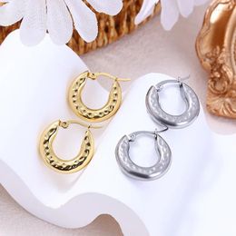 Hoop Earrings Smooth Exquisite Circle For Women Girl Wedding Party Stainless Steel Punk Jewellery Gift E240