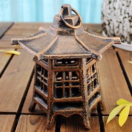 Candle Lantern Cast Iron Hanging Candle Holder Garden Tea Light Tealight Holder Outdoor Yard Lanterns Decoration Metal Crafts Anti2460