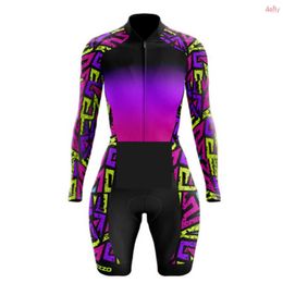 Cycling Jersey Sets VEZZ0 Female Cycling Shorts Little Cyclist Set With Gel Monkey Bike Women's Jumpsuit Long Sleeve Cycling Suit Ciclismo J230422