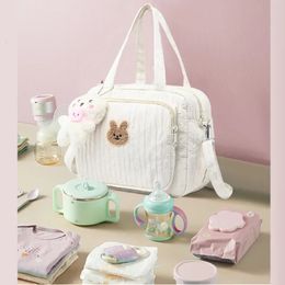 Diaper Bags Baby Organizer Maternity Bag Portable Cute Cartoon Multifunction Large Capacity Nylon Mom Travel Tote with Pendant 231122