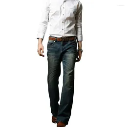 Men's Jeans Mens Flared Boot Cut Leg Slim Fit Mid Waist Male Modis Designer Classic Denim Pants Biker