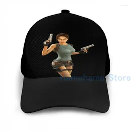 Ball Caps Fashion LARA CROFT ANNIVERSARY 2 Basketball Cap Men Women Graphic Print Black Unisex Adult Hat