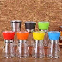 Hand movement black pepper grinder Kitchen Mills supplies glass grinder Shaker Salt Container Condiment jar 1122