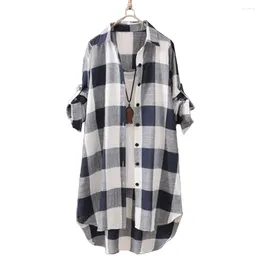 Women's Blouses 2023 Womens Long Sleeve Summer Loose T Shirts Tee Ladies Baggy Tops Blouse Plus Size Autumn Slim Fashion Plaid Shirt Casual