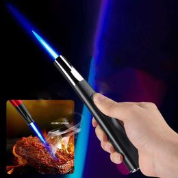 Lighters BBQ Kitchen Cooking No Gas Lighter Windproof Cooker Torch Turbine Spray Gun Jewellery Metal Welding Cigarette Accessories