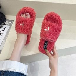 Classic Internet Celebrity Woolen Slipper Women's Outdoor Wear Autumn and Winter New Outdoor Super Popular INS Fashionable Slippers