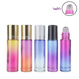 Colour gradient 10 ml Glass Essential Oils Roll-on Bottles with Stainless Steel Roller Balls and Black Plastic Caps Roll on Bottles Xxqvc