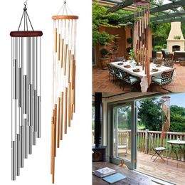 Decorative Figurines 12 Tubes Wind Chimes Pendant Aluminium Tube Metal Pipe Bells Decoration Balcony Outdoor Yard Garden Home217s