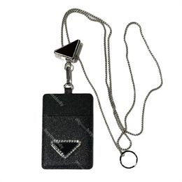 Luxury Work Card Holder Necklaces Hanging Rope Pendant Card Bags Student ID Wallets for Men Women