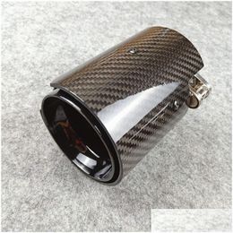 Muffler 1 Pcs Out 92Mm Black M Performance Exhaust End Tips Real Glossy Carbon Fiber Tail Pipes Drop Delivery Mobiles Motorcycles Pa Dh5Jz