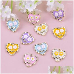 Charms Charms 10Pcs Y2K Fashion Tip Flower Butterfly Alloy Pendants For Diy Jewellery Earring Bracelet Bag Accessory Drop Delivery Jewel Dhp9D