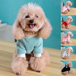 Dog Apparel Autumn Winter Pet Clothes Cat Sweet Coral Velvet Costume Small-Medium Dogs Vest Pug Teddy Bear Soft Warm