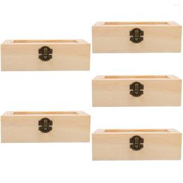 Gift Wrap 5x 2-compartment Wooden Vintage Storage Case Jewellery Container Trinket Box Keepsake Earring