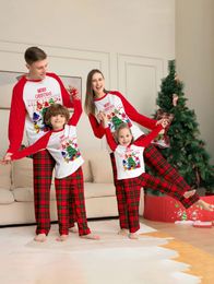 家族のマッチング衣装家族ルック2 PCスーツベビードッグロンパー服クリスマスパジャマ