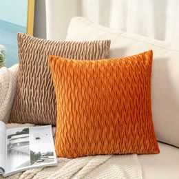 Pillow Striped Geometry Velvet Throw Pillows 45 45 Waist Cushion Cover Sofa Home Bedroom Decorative Year Kussenhoes Decoration 231122