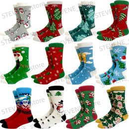 Men's Socks 2023 New Christmas Socks Winter Men Women Santa Claus Men's Socks Elk Tide Sock Christmas Tree Cotton Happy New Year Funny Socks T231122