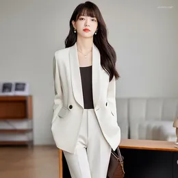 Women's Two Piece Pants Formal Uniform Styles Pantsuits For Women Business Work Wear Professional Blazers Suits Beauty Salon OL Trousers Set