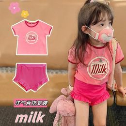 Clothing Sets Summer Children Clothing Set Girls School Uniform Two Piece Child Set Birthday Outfits Kids Clothing Suits For Baby Kids Women 230422